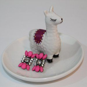 UNIQUE Pink Clear Rhinestone Cocktail Earrings NEW